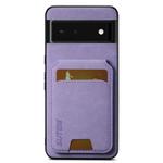 For Google Pixel 6 Suteni H02 Litchi Leather Card Wallet Stand Back Phone Case(Purple)