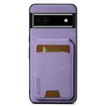 For Google Pixel 6a Suteni H02 Litchi Leather Card Wallet Stand Back Phone Case(Purple)