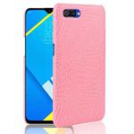 Shockproof Crocodile Texture PC + PU Case for OPPO Realme C2(Pink)