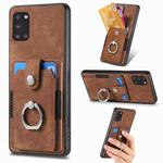 For Samsung Galaxy A31 Retro Skin-feel Ring Card Wallet Phone Case(Brown)