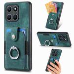 For Honor X6a Retro Skin-feel Ring Card Wallet Phone Case(Green)