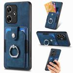 For Infinix Hot 30i Retro Skin-feel Ring Card Wallet Phone Case(Blue)
