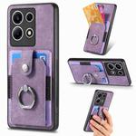 For Infinix Note 30 Retro Skin-feel Ring Card Wallet Phone Case(Purple)