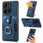 For Tecno Spark GO 2023 Retro Skin-feel Ring Multi-card Wallet Phone Case(Blue)