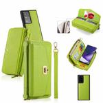 For Samsung Galaxy Note20 Ultra Crossbody Multi-functional Zipper Wallet Litchi Leather Phone Case(Green)
