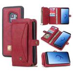 For Samsung Galaxy S9+ Multi-functional Zipper Wallet Leather Phone Case(Red)