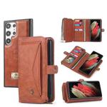 For Samsung Galaxy S23+ 5G Multi-functional Zipper Wallet Leather Phone Case(Orange)