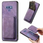 For Samsung Galaxy Note9 Retro Leather Card Bag Magnetic Phone Case(Purple)