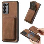 For Samsung Galaxy A41 Retro Leather Card Bag Magnetic Phone Case(Brown)