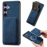 For Samsung Galaxy S25+ 5G Retro Leather Card Bag Magnetic Phone Case(Blue)