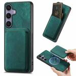 For Samsung Galaxy S25+ 5G Retro Leather Card Bag Magnetic Phone Case(Green)