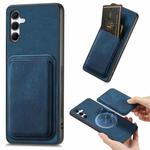 For Samsung Galaxy A55 5G Retro Leather Card Bag Magnetic Phone Case(Blue)