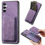 For Samsung Galaxy A55 5G Retro Leather Card Bag Magnetic Phone Case(Purple)