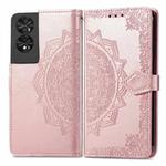 For TCL 40 NXTpaper 4G Mandala Flower Embossed Leather Phone Case(Rose Gold)