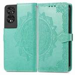 For TCL 40 NXTpaper 4G Mandala Flower Embossed Leather Phone Case(Green)