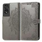 For TCL 40 NXTpaper 4G Mandala Flower Embossed Leather Phone Case(Grey)