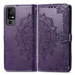 For TCL 40 XE Mandala Flower Embossed Leather Phone Case(Purple)
