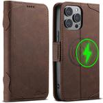 For iPhone 15 Pro Max SUTENI J07 Multifunctional Horizontal Flip Magsafe Leather Phone Case(Brown)