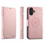 For iPhone 16 SUTENI J07 Multifunctional Horizontal Flip Magsafe Leather Phone Case(Pink)