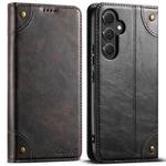 For Samsug Galaxy S24 Ultra 5G Suteni Baroque Calf Texture Buckle Wallet Leather Phone Case(Black)
