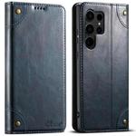 For Samsug Galaxy S24 Ultra 5G Suteni Baroque Calf Texture Buckle Wallet Leather Phone Case(Blue)