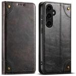 For Samsung Galaxy S23 FE 5G Suteni Baroque Calf Texture Buckle Wallet Leather Phone Case(Black)