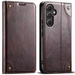For Samsung Galaxy A34 5G Suteni Baroque Calf Texture Buckle Wallet Leather Phone Case(Brown)