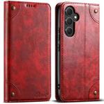 For Samsung Galaxy S23+ 5G Suteni Baroque Calf Texture Buckle Wallet Leather Phone Case(Red)