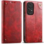 For Samsung Galaxy A53 5G Suteni Baroque Calf Texture Buckle Wallet Leather Phone Case(Red)