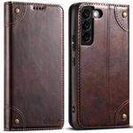 For Samsung Galaxy S22+ 5G Suteni Baroque Calf Texture Buckle Wallet Leather Phone Case(Brown)