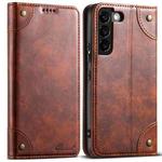 For Samsung Galaxy S22+ 5G Suteni Baroque Calf Texture Buckle Wallet Leather Phone Case(Khaki)