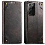 For Samsung Galaxy Note20 Suteni Baroque Calf Texture Buckle Wallet Leather Phone Case(Black)