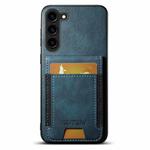 For Samsung Galaxy S22+ 5G Suteni H03 Oil Wax Leather Wallet Stand Back Phone Case(Blue)