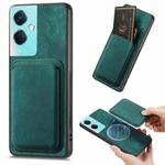 For OPPO K11 5G Retro Leather Card Bag Magnetic Phone Case(Green)