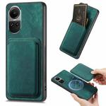 For OPPO Reno10 Global Retro Leather Card Bag Magnetic Phone Case(Green)