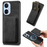 For OPPO K11X 5G Retro Leather Card Bag Magnetic Phone Case(Black)