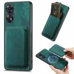 For OPPO Reno8 T 4G Retro Leather Card Bag Magnetic Phone Case(Green)