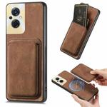 For OPPO Reno8 Z Retro Leather Card Bag Magnetic Phone Case(Brown)