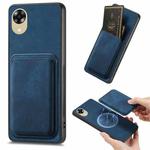 For OPPO A17K Retro Leather Card Bag Magnetic Phone Case(Blue)