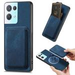 For OPPO Reno8 Pro 5G Retro Leather Card Bag Magnetic Phone Case(Blue)