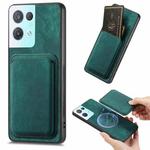 For OPPO Reno8 Pro 5G Retro Leather Card Bag Magnetic Phone Case(Green)