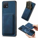 For OPPO A16K Retro Leather Card Bag Magnetic Phone Case(Blue)