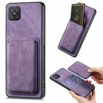 For OPPO A92S Retro Leather Card Bag Magnetic Phone Case(Purple)