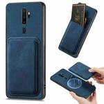 For OPPO A5 Retro Leather Card Bag Magnetic Phone Case(Blue)