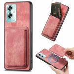 For OPPO A79 5G Retro Leather Card Bag Magnetic Phone Case(Pink)