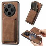 For OPPO Find X8 Retro Leather Card Bag Magnetic Phone Case(Brown)