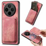 For OPPO Find X8 Pro Retro Leather Card Bag Magnetic Phone Case(Pink)