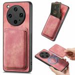 For OPPO Find X8 Ultra Retro Leather Card Bag Magnetic Phone Case(Pink)