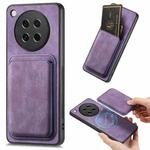 For OPPO Find X8s Retro Leather Card Bag Magnetic Phone Case(Purple)