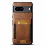 For Google Pixel 8a Suteni H03 Oil Wax Leather Wallet Stand Back Phone Case(Brown)